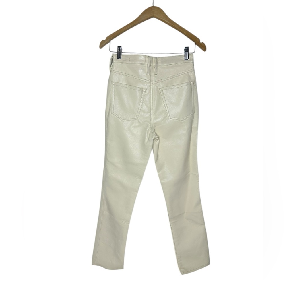 Frame Ivory Recycled Leather High N Tight Straight Jeans 25 - Picture 4 of 11